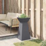 vidaXL Jardinière sur pilier   bol anthracite 35x35x73 cm en acier.