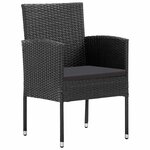 vidaXL Chaises de jardin avec coussins noir lot de 2 résine tressée
