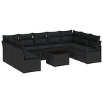 Ensemble de Canapés de Jardin vidaXL 10 Pièces avec Coussins Beige Poly Rattan