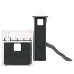 vidaXL Lit superposé sans matelas avec toboggan blanc noir 90x190 cm