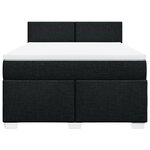 vidaXL Sommier à lattes de lit avec matelas Noir 160x200 cm Tissu
