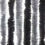 vidaXL Rideau anti-mouches gris et noir 118x220 cm chenille