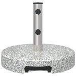 vidaXL Base de parasol ronde sur roulettes en granit gris de 29 kg avec poignée.