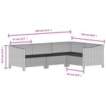 vidaXL Salon de jardin 5 Pièces avec coussins Gris Résine tressée