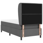 vidaXL Lit à ressorts avec matelas Gris foncé 90 x 190 cm tissu