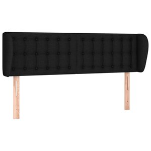 vidaXL Tête de lit avec oreilles Noir 147x23x78/88 cm Tissu