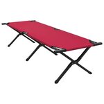 vidaXL Lit de camping pliant 2 Pièces Rouge 193 x 69 x 45 cm Tissu Oxford