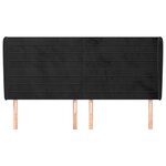 vidaXL Tête de lit avec oreilles Noir 163x23x118/128 cm Velours