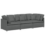 vidaXL Canapé modulaire avec coussins en tissu gris foncé