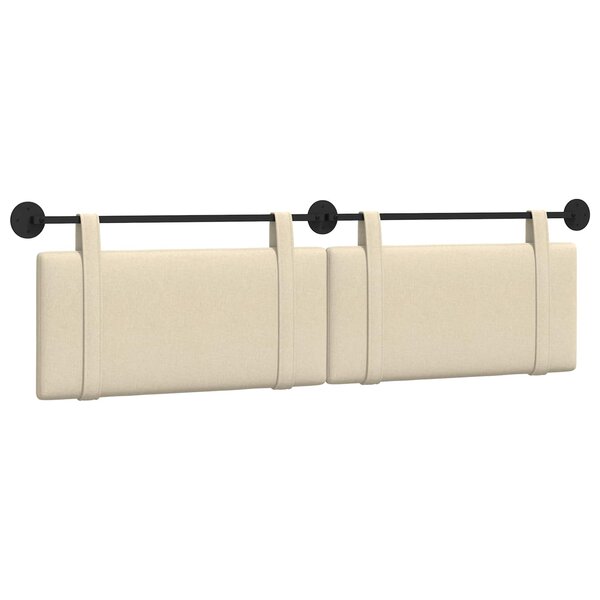 vidaXL Tête de lit suspendue Crème Tissu