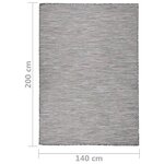 vidaXL Tapis à tissage plat d'extérieur 140x200 cm Marron et bleu