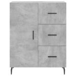 vidaXL Buffet gris béton 69 5x34x90 cm bois d'ingénierie
