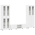 vidaXL Ensemble meuble TV avec tiroir FLORIN Blanc Bois d'ingénierie