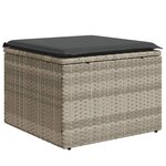 vidaXL Salon de jardin 8 Pièces avec coussins gris clair résine tressée