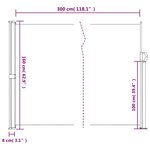 vidaXL Auvent latéral rétractable taupe 160x300 cm