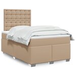 vidaXL Sommier à lattes de lit matelas cappuccino 120x190cm similicuir