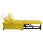 vidaXL Canapé-lit 3-en-1 avec design tirant en velours jaune