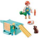 PLAYMOBIL 71746 - My Life Enfant avec 2 cochons d'Inde et aire de jeux