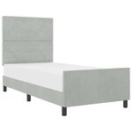 vidaXL Lit à ressorts avec tête de lit Gris clair 90 x 200 cm Velours