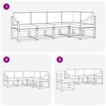 vidaXL Ensemble de canapés d'extérieur 5 pc Naturel et Beige