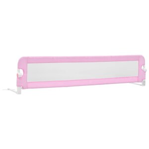 vidaXL Barrière de sécurité de lit d'enfant Rose 180x42 cm Polyester