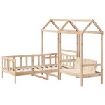 vidaXL Ensemble de lit de jour et de banc et toit 80x200 cm pin massif