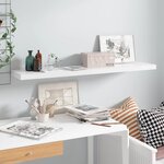 vidaXL Étagère murale flottante Blanc brillant 120x23 5x3 8 cm MDF
