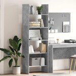 vidaXL Bibliothèque Gris béton 60x35x180 cm Bois d’ingénierie