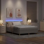 vidaXL Lit à ressorts avec matelas Taupe 140 x 200 cm tissu