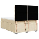 vidaXL Sommier à lattes de lit avec matelas Crème 140x200 cm Tissu