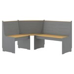 vidaXL Ensemble à manger REINE 3 Pièces marron miel gris bois pin massif