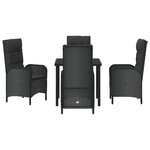 vidaXL Ensemble de salle à manger pour jardin 5 Pièces Noir Poly rotin