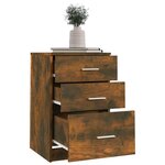 vidaXL Table de chevet Chêne fumé 40x40x63 cm Bois d'ingénierie