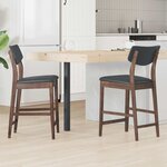 vidaXL Chaises de salle à manger 2 Pièces Marron Clair 48 x 49 x 95 cm