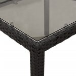 vidaXL Ensemble à manger de jardin et coussins 9 Pièces noir rotin verre