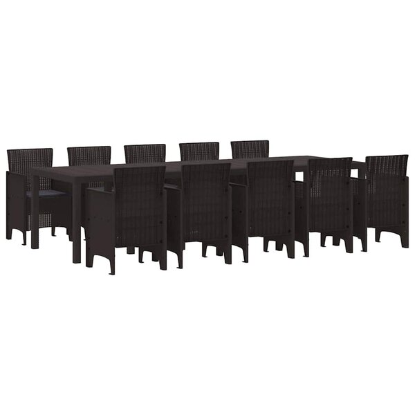 vidaXL Ensemble de salle à manger pour jardin avec coussin 11 Pièces