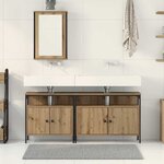 vidaXL Meubles de salle de bain 3 Pièces Marron Bois d'ingénierie