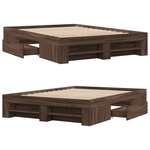 vidaXL Cadre de lit sans matelas chêne marron 135x190 cm
