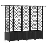 vidaXL Lit Élevé avec Treillis et Toit Noir 202 x 40 x 136 cm PP