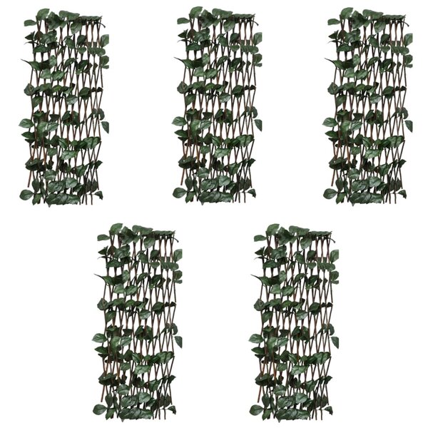 vidaXL Clôtures à treillis de saule 5Pièces feuille artificielle 180x60cm