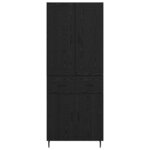 vidaXL Haut Armoire 2 Pièces Chêne noir Bois Aggloméré et Verre