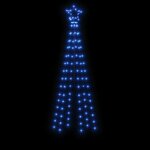 vidaXL Arbre de Noël cône 108 LED Bleues 70x180 cm
