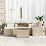 vidaXL Ensemble de canapé de jardin avec coussin 7 Pièces beige et crème
