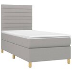 vidaXL Sommier à lattes de lit matelas et LED Gris clair 100x200 cm