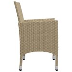 vidaXL Ensemble à manger de jardin 3 Pièces Beige