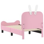 vidaXL Cadre de lit pour tout-petit avec tête de lit Rose 70 x 140 cm