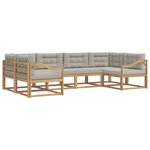 vidaXL Ensemble de canapés d'extérieur 6 pc Blanc et gris clair