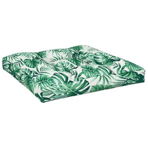 vidaXL Coussin de palette motif de feuilles 80x80x12 cm tissu