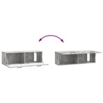 vidaXL Meuble TV mural Gris béton 98 x 31 x 30 cm Bois d'ingénierie