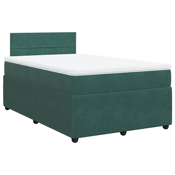 vidaXL Sommier à lattes de lit et matelas Vert foncé 120x200cm Velours